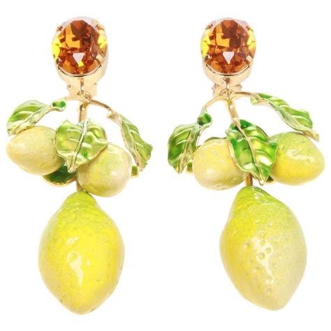 dolce gabbana lemon earrings|dolce and gabbana style earrings.